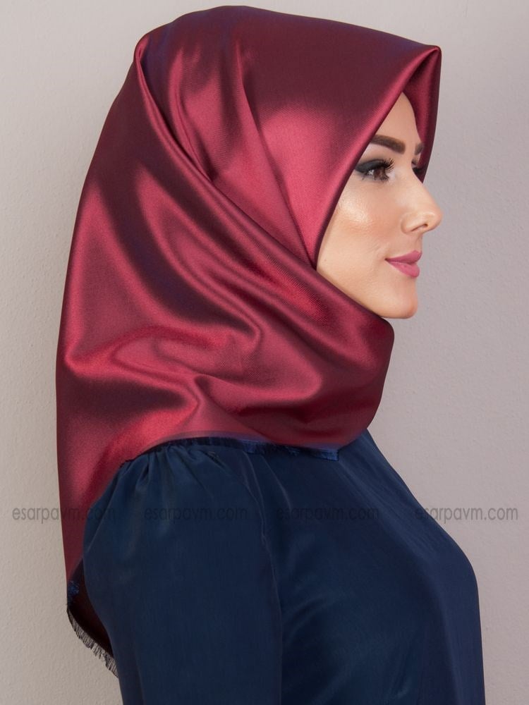 Balse Tafta Eşarp Bordo-Lacivert