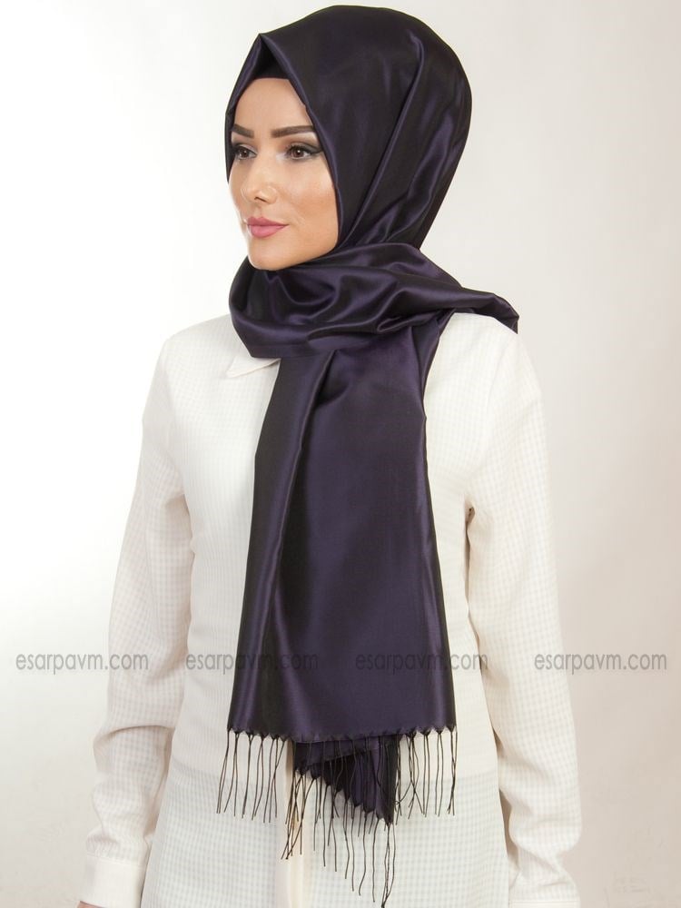 Balse Trend Tafta Şal Mor-Siyah