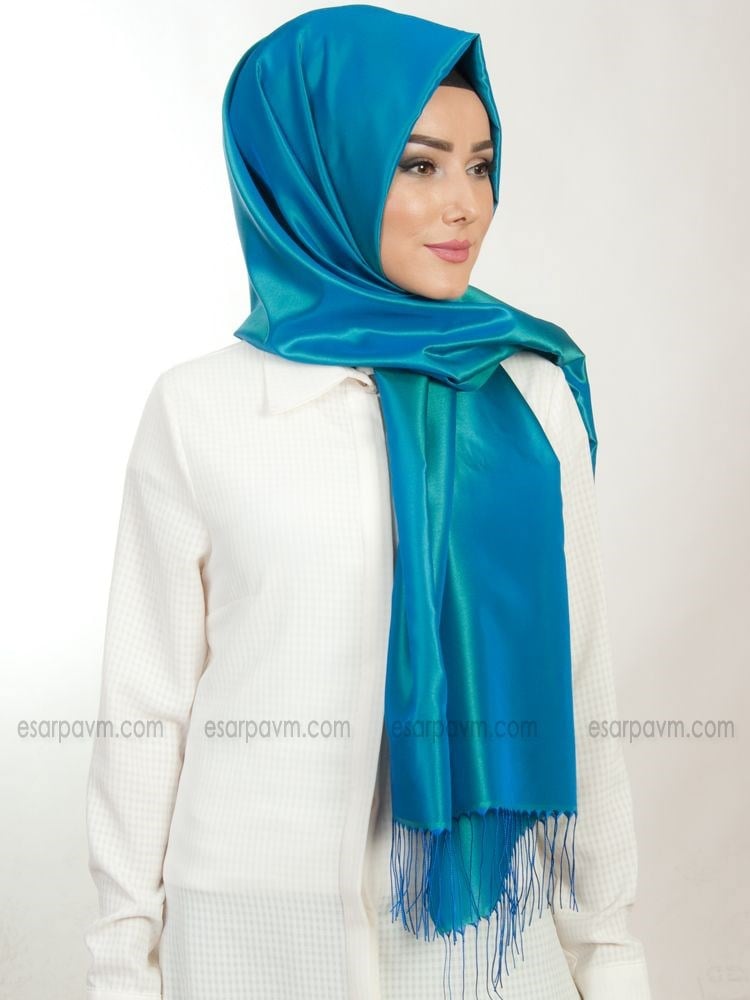 Balse Trend Tafta Şal Saks-Yeşil