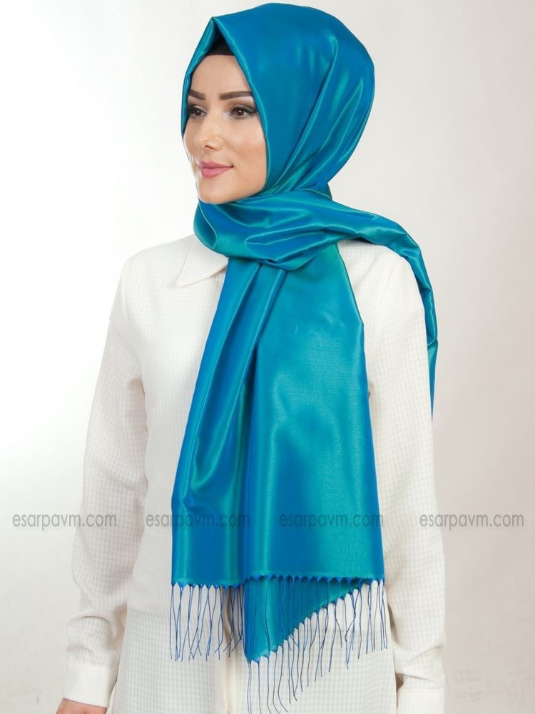 Balse Trend Tafta Şal Saks-Yeşil