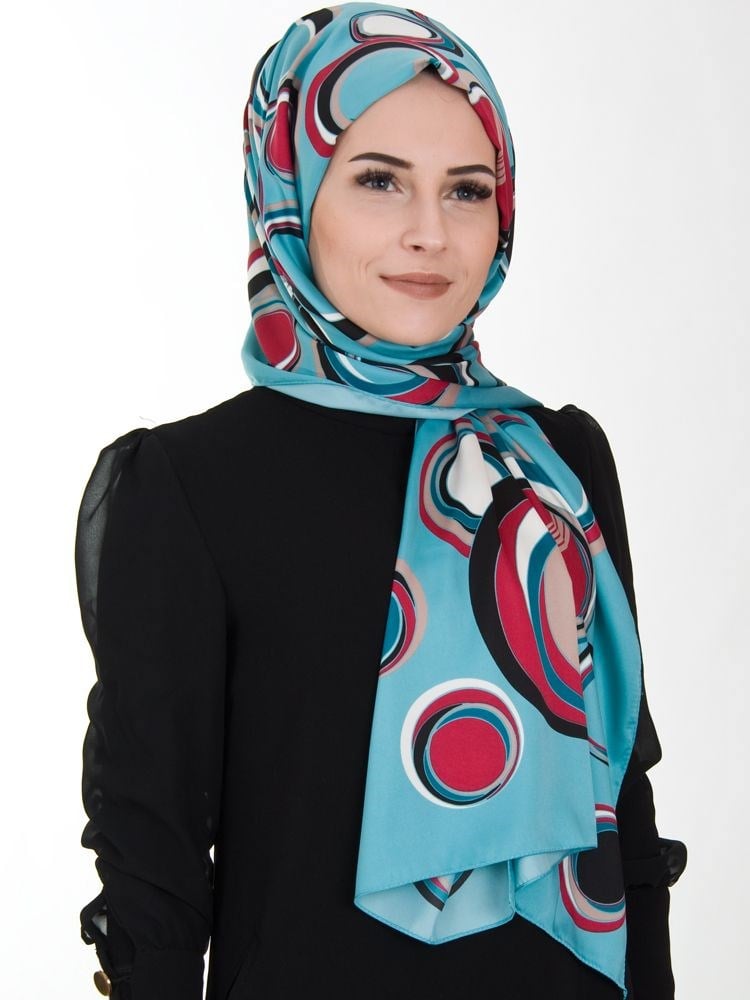 Bonjela Rayon Etol Şal Mavi
