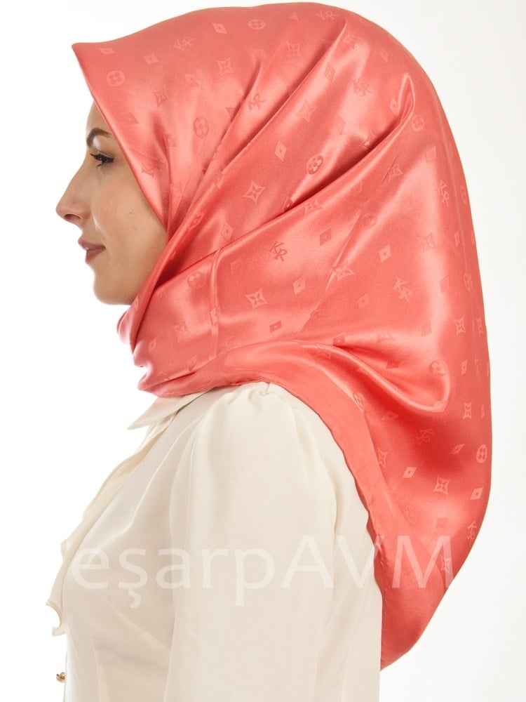 karaca Jakarlı İpek Eşarp Rose