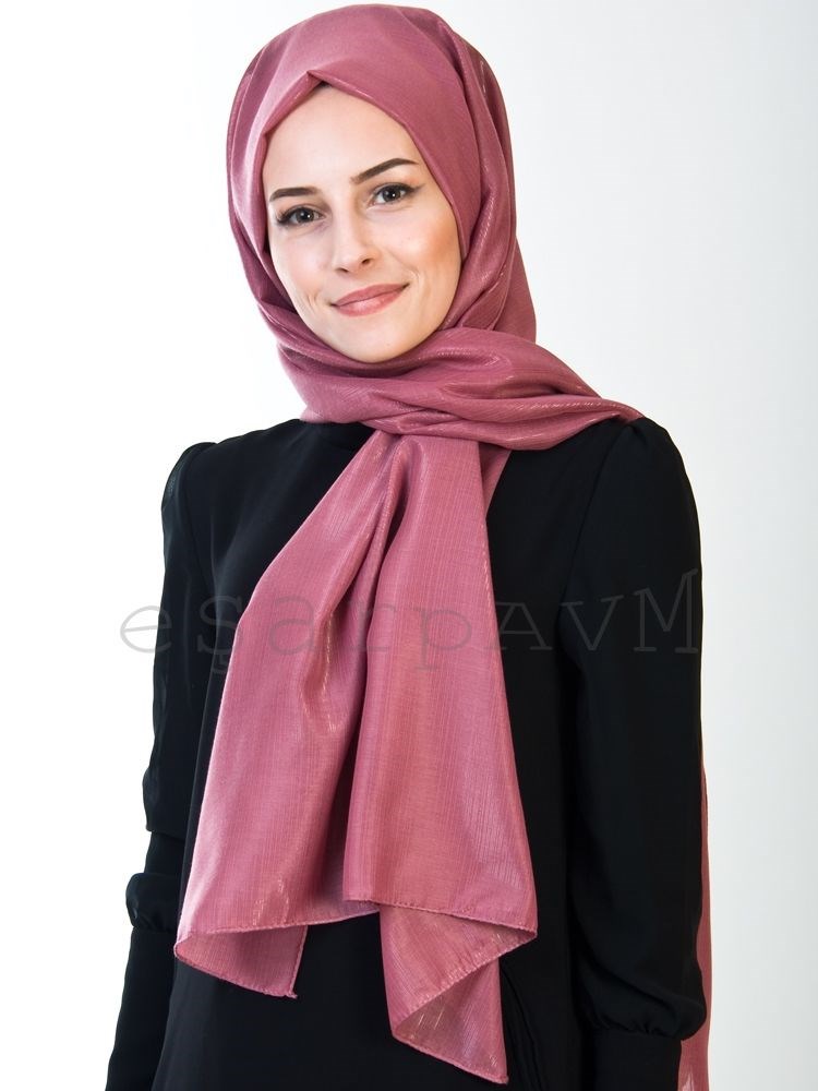 Kroren Silver Serisi Simli Şal Gül Kurusu