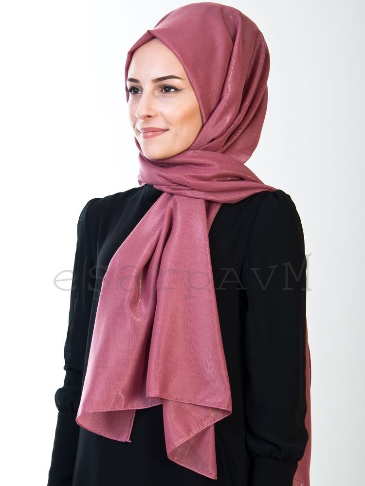 Kroren Silver Serisi Simli Şal Gül Kurusu