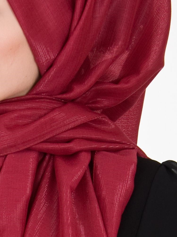 Kroren Silver Serisi Simli Şal Vişne