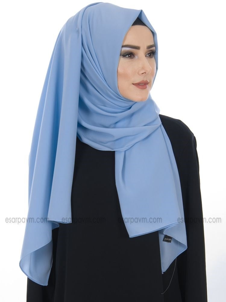 Medine İpeği Şal Açık Mavi
