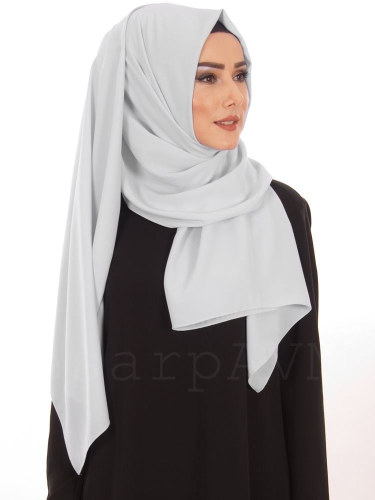 Medine İpeği Şal Gümüş Gri