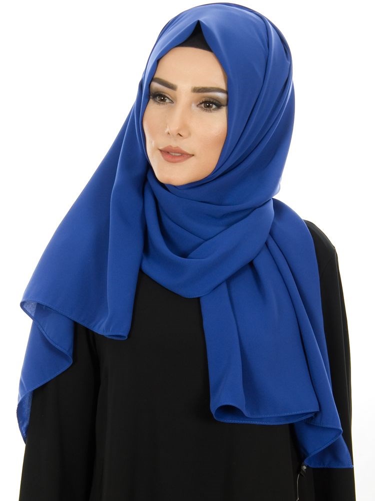 Medine İpeği Şal İndigo Mavi