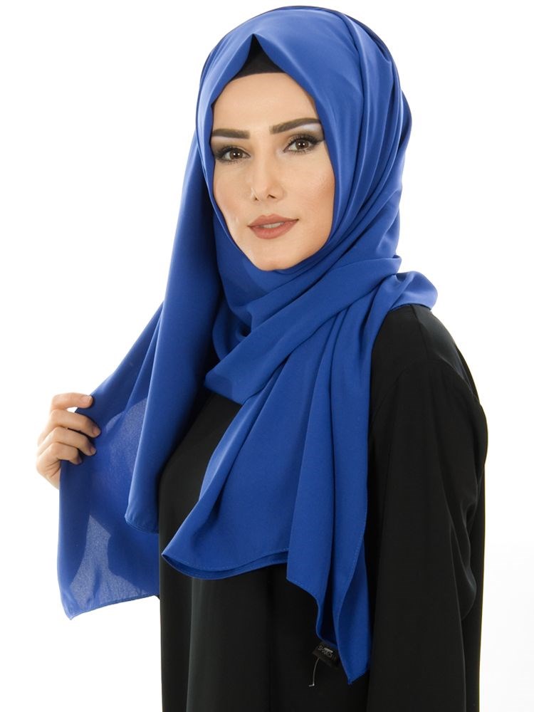 Medine İpeği Şal İndigo Mavi
