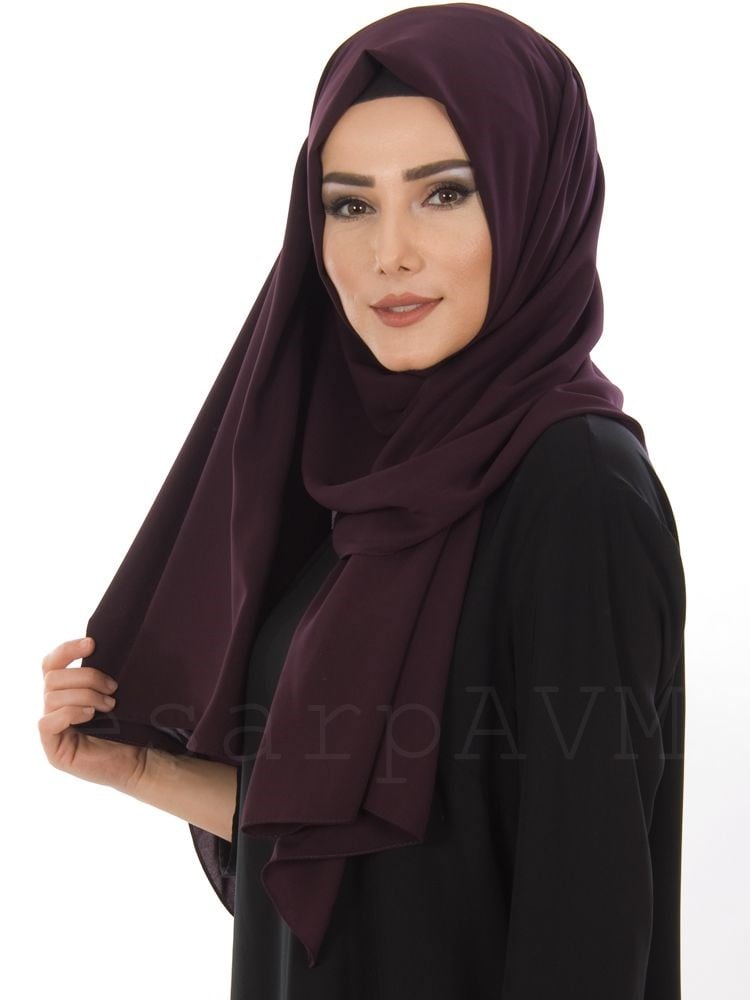 Medine İpeği Şal Koyu Bordo