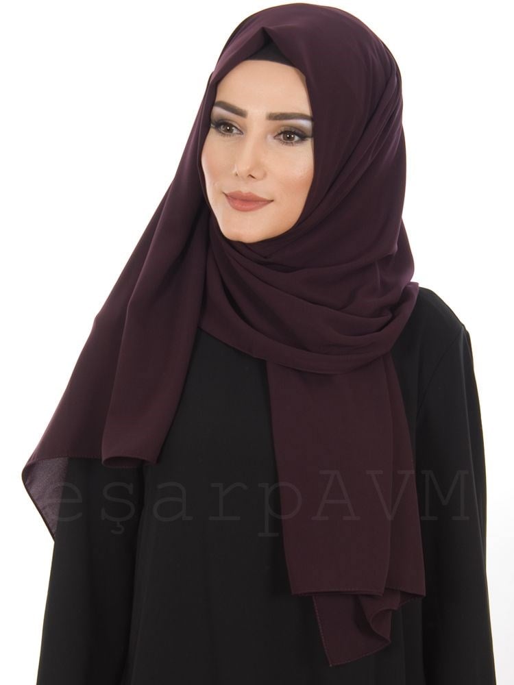 Medine İpeği Şal Koyu Bordo