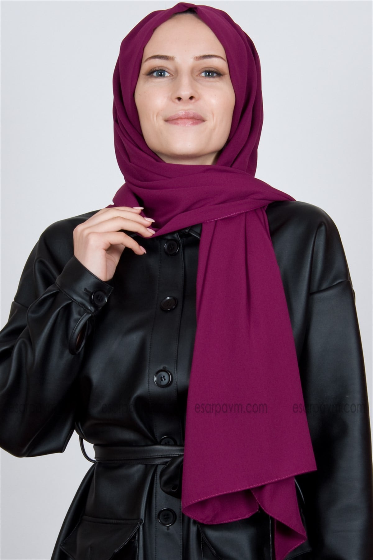 Medine İpeği Şal Koyu Fuşya