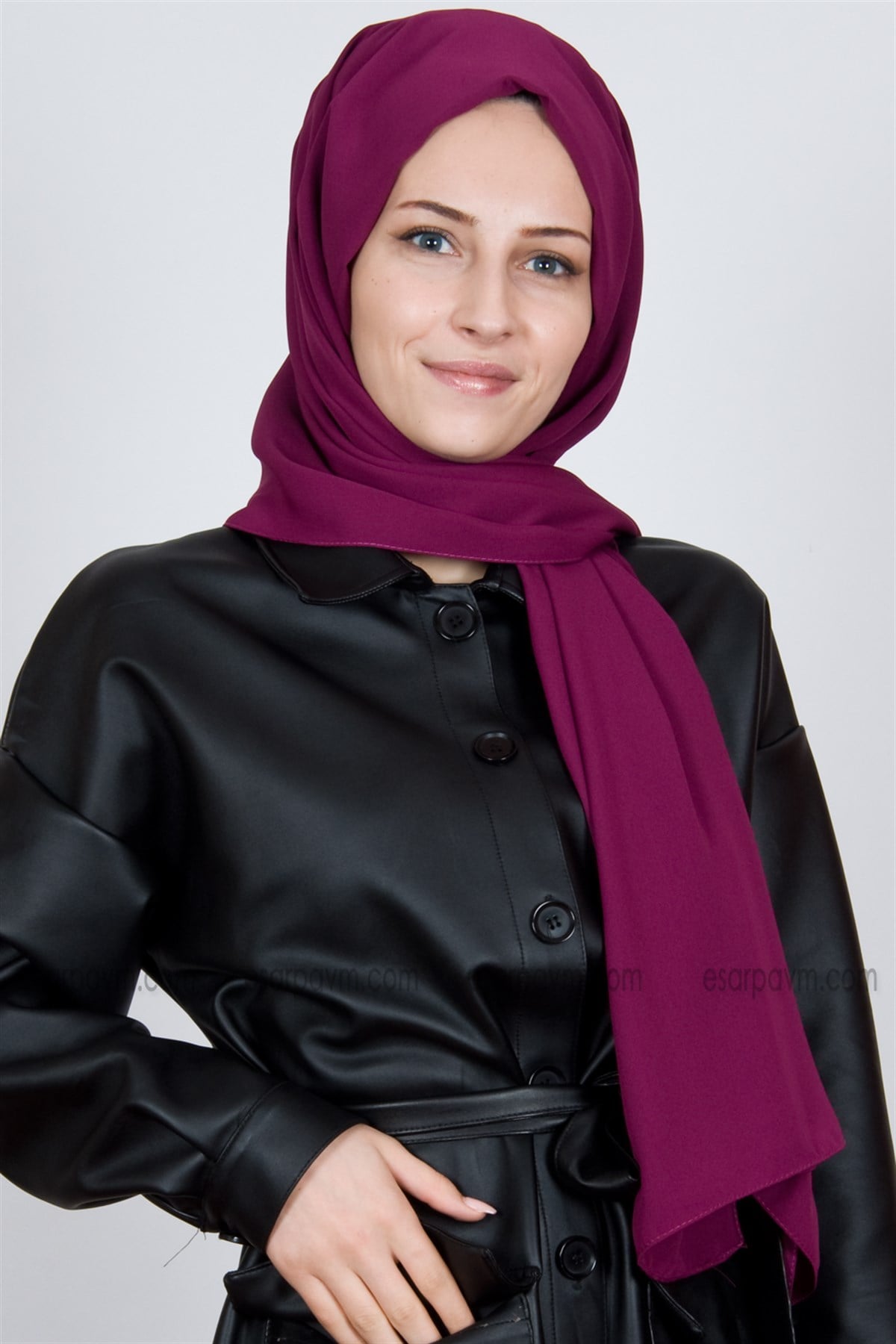 Medine İpeği Şal Koyu Fuşya
