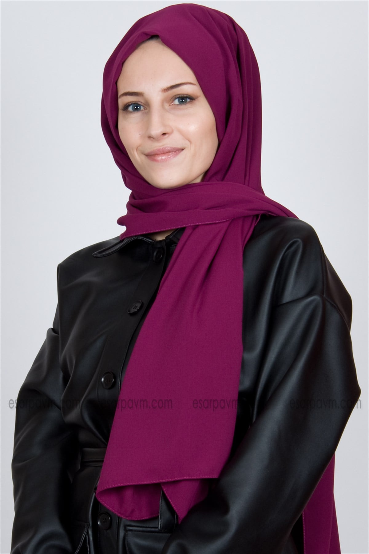 Medine İpeği Şal Koyu Fuşya