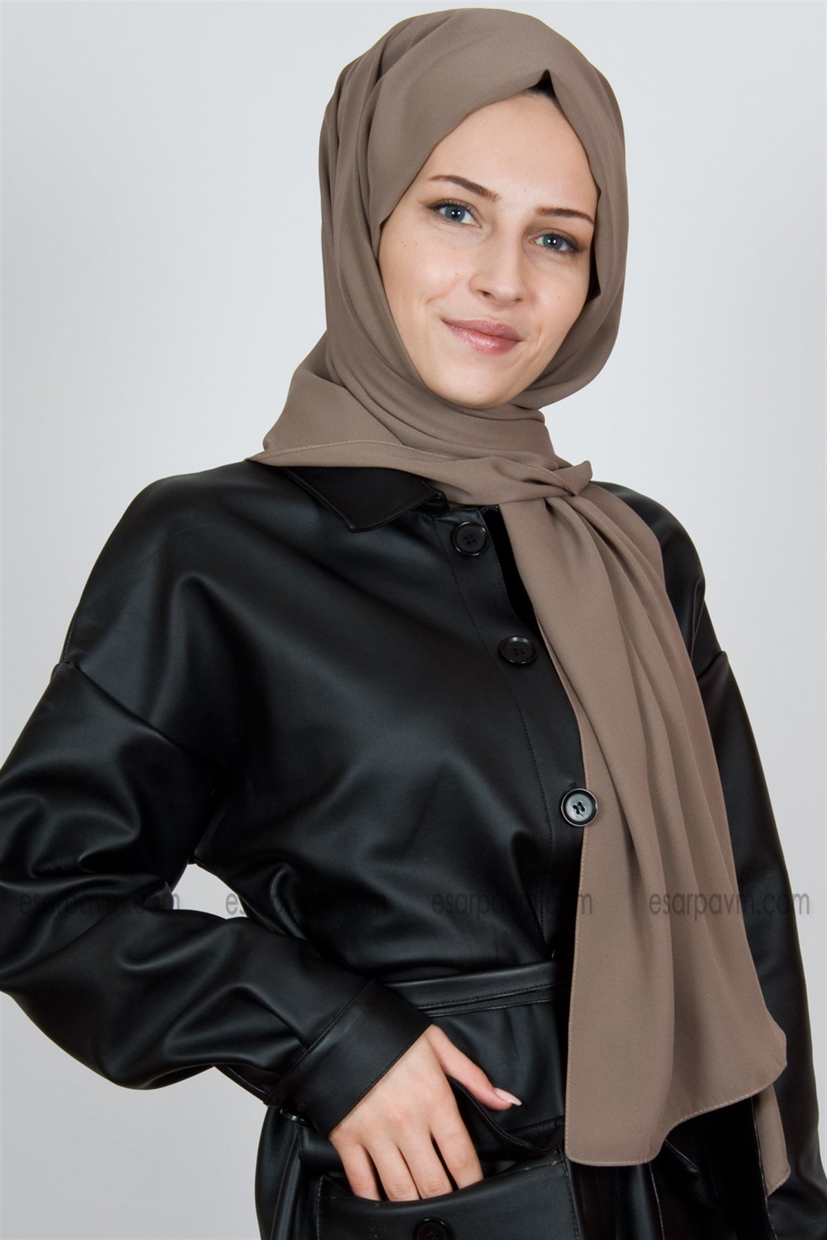 Medine İpeği Şal Koyu Vizon