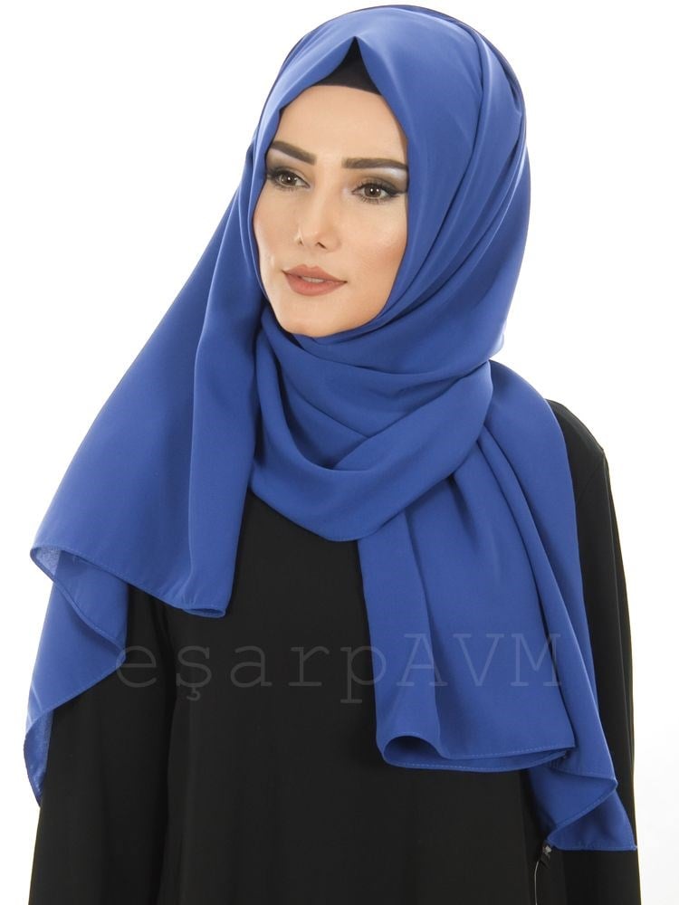 Medine İpeği Şal Mavi