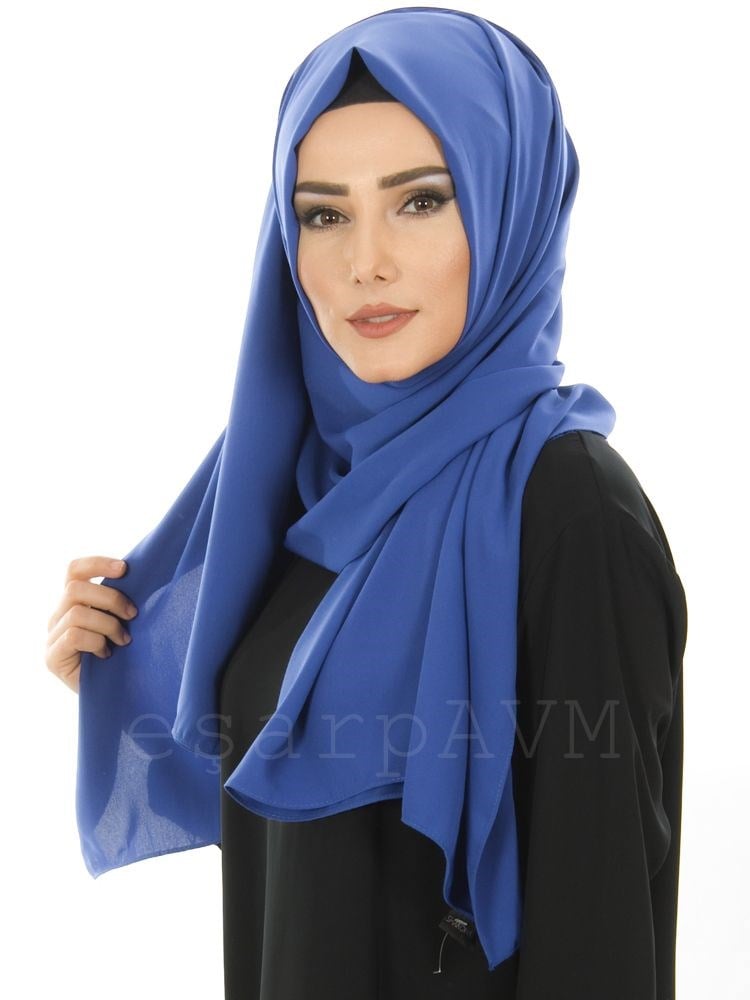 Medine İpeği Şal Mavi