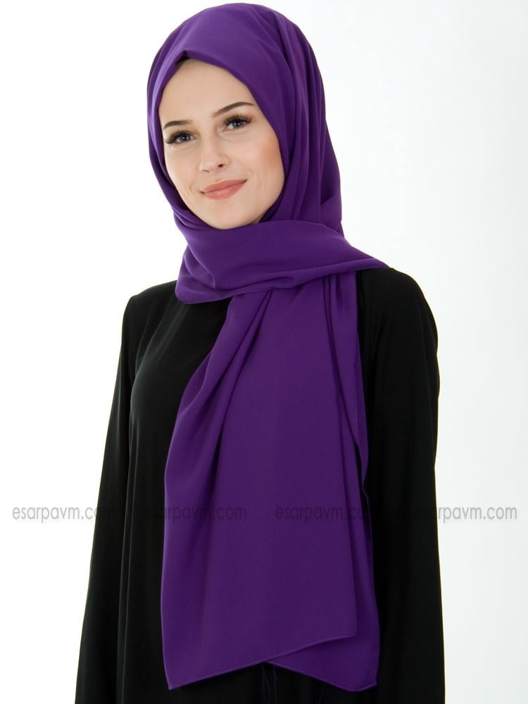 Medine İpeği Şal Mor