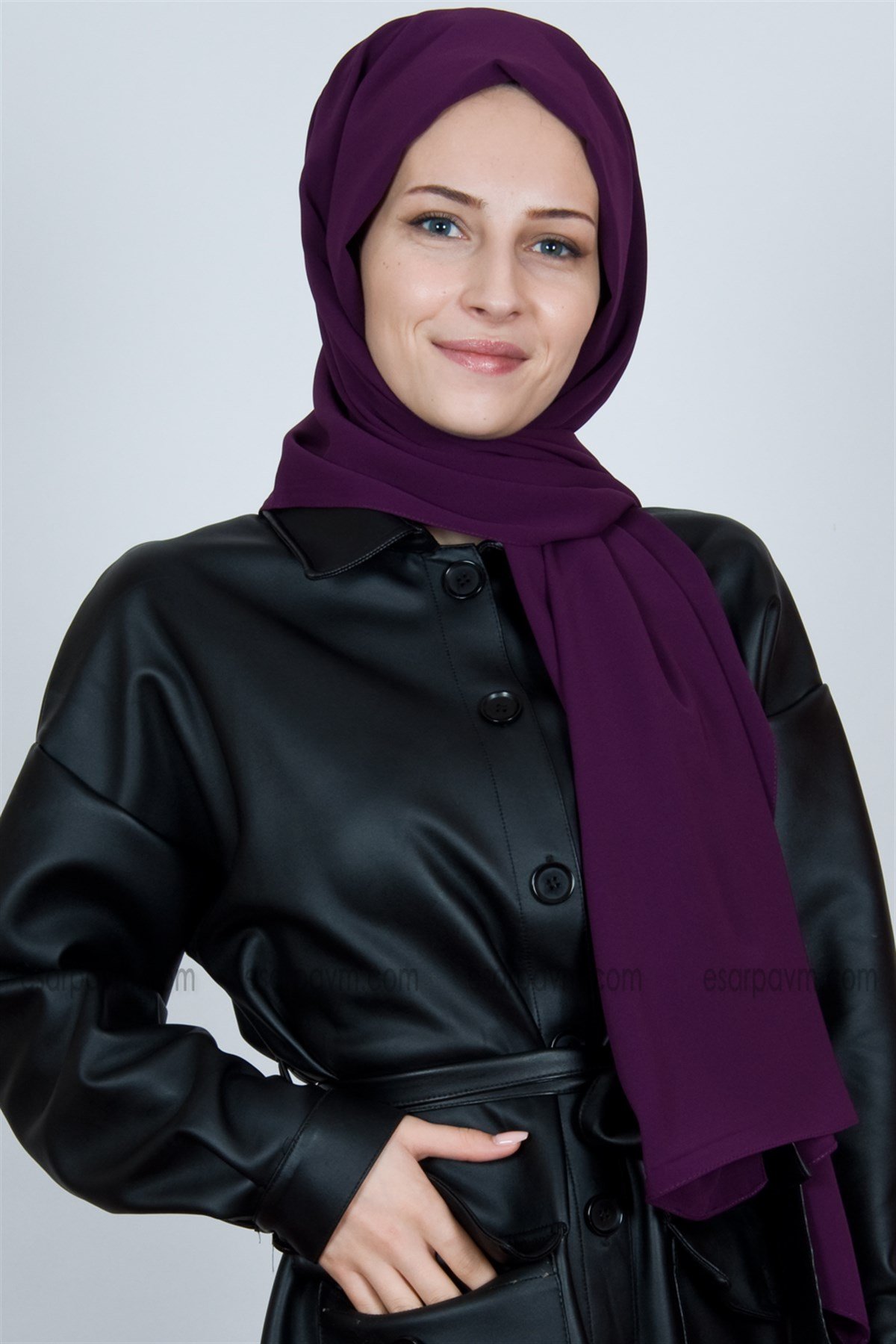 Medine İpeği Şal Mor
