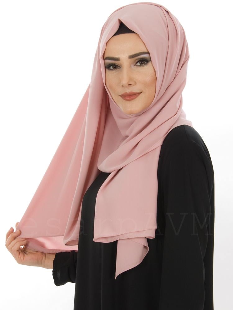Medine İpeği Şal Pudra Pembe