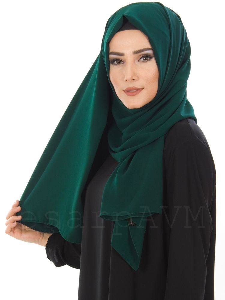 Medine İpeği Şal Zümrüt Yeşili