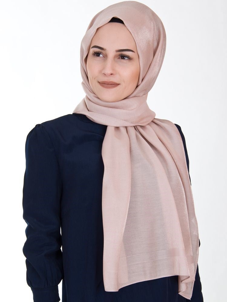 Piramit Exclusive Simli Çerçeveli Şal Pudra