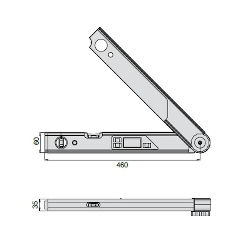 Accud 823 Serisi  IP54 0-225° Dijital Açı Ölçer 