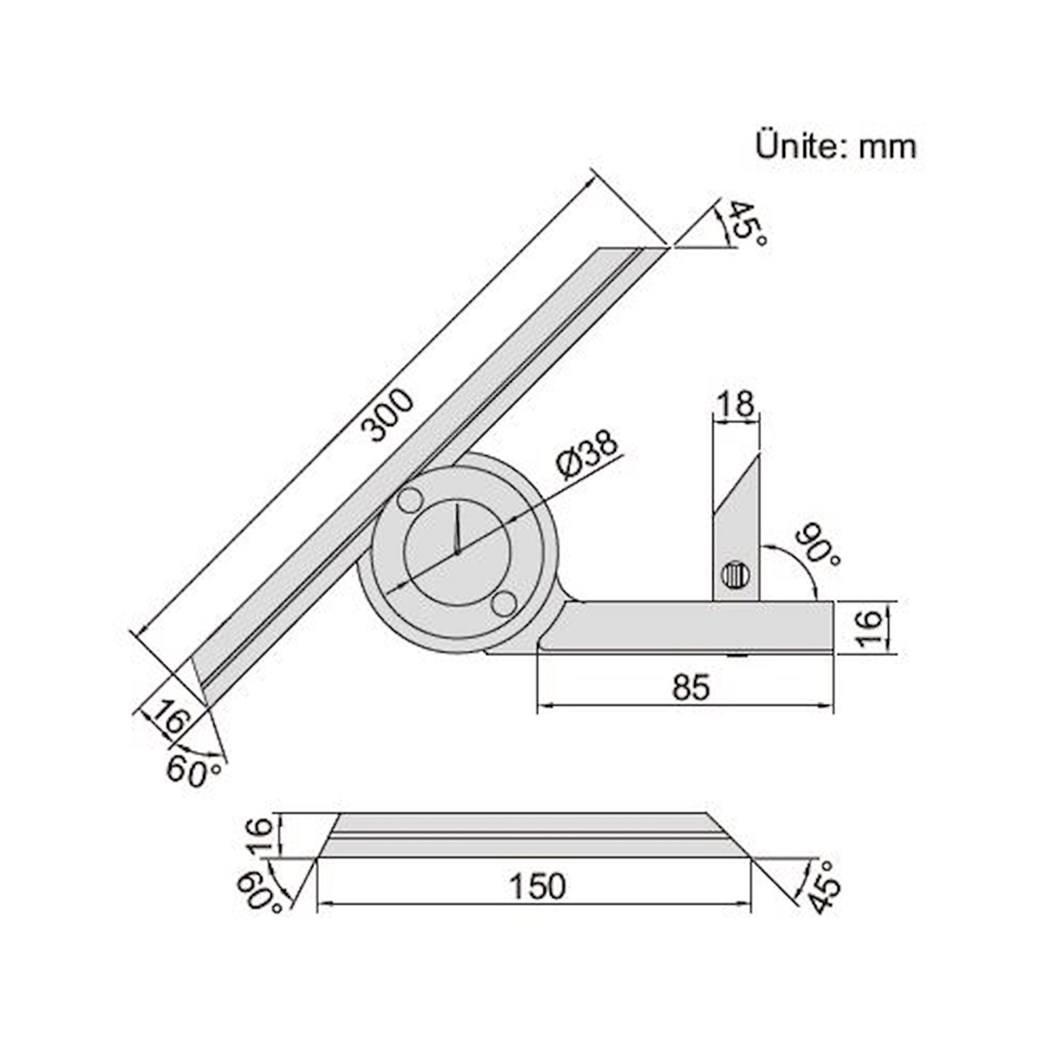 Insize 2373 0 - 360° Saatli Açı Ölçer