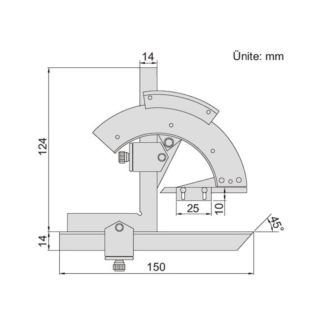 Insize 2374 0-320° Mekanik Açı Ölçer