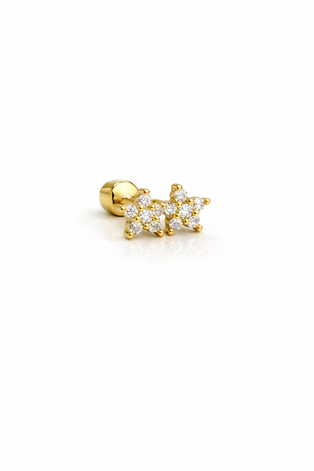İki Çiçek Detaylı Piercing