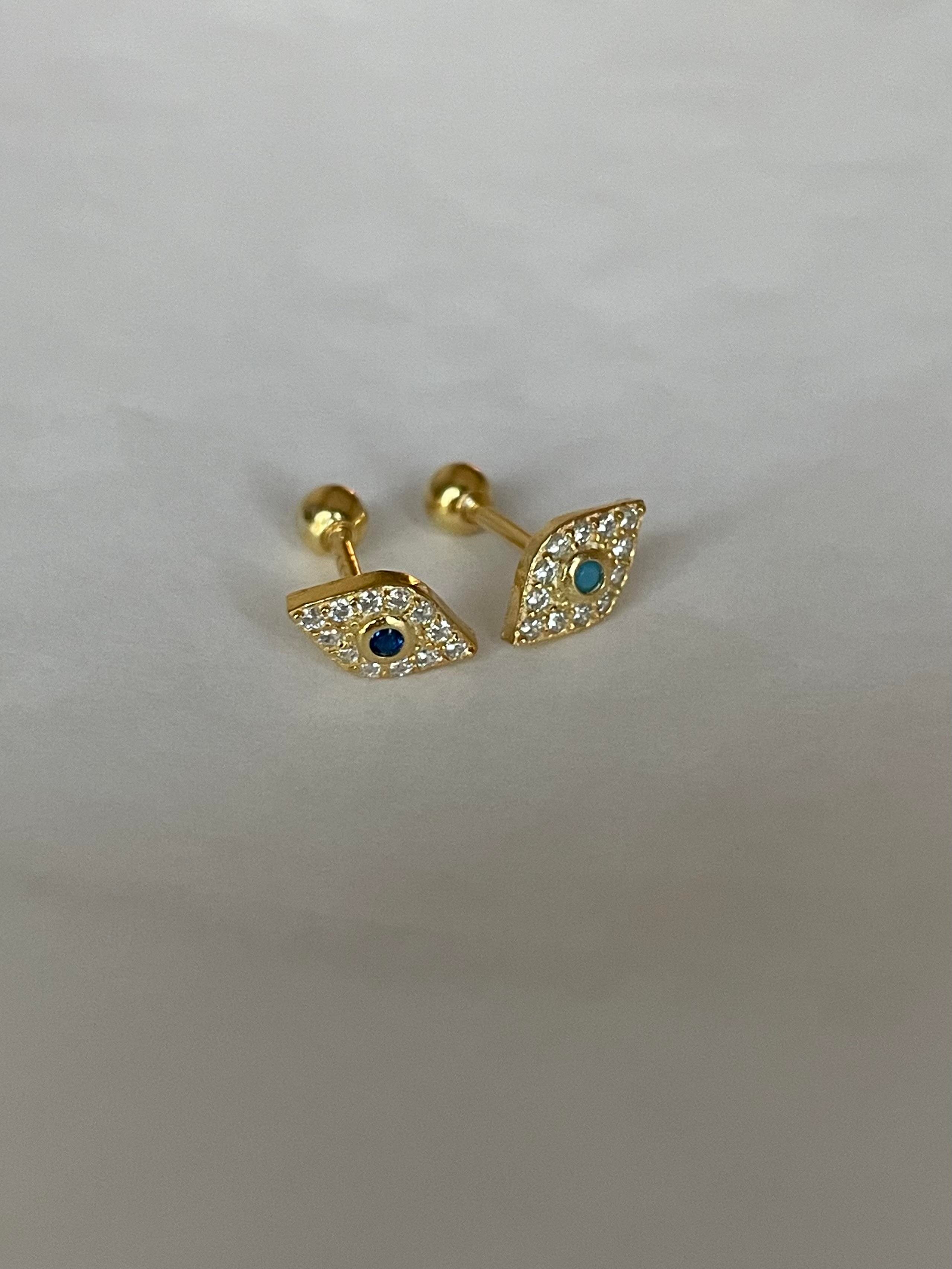 Ortası Renkli Taşlı Göz Piercing