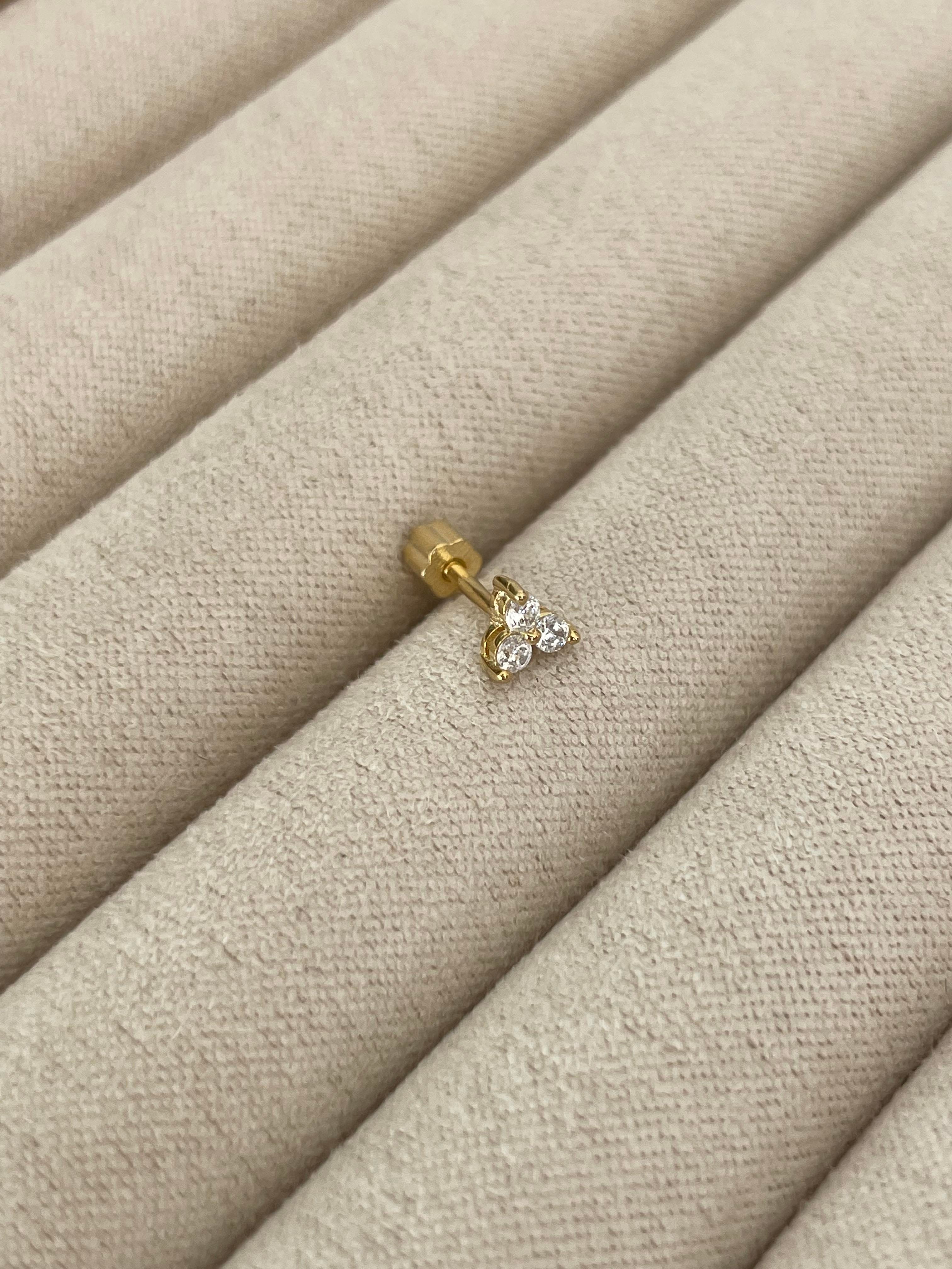 Üç Taşlı Küçük Piercing