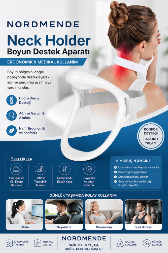 Neck Holder Boyun Destek Aparatı Ergonomik & Medikal Kullanım