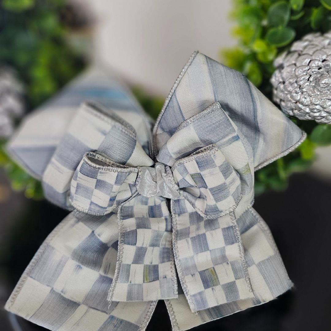Mackenzie Childs Kurdeleli Sterling Check Silver Pink Özel Tasarım Kapı Süsü Model 10