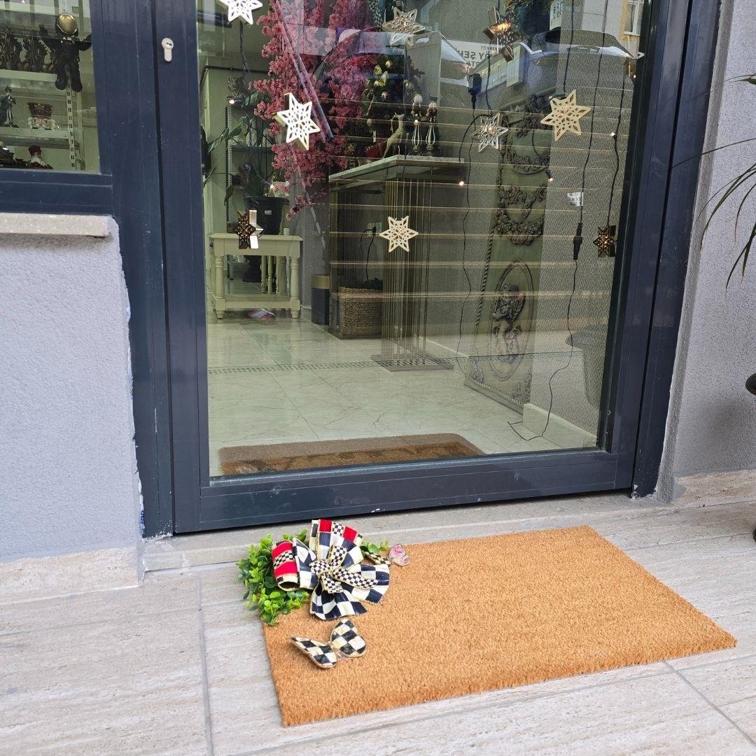 Özel Tasarım Kelebek Objeli Mackenzie-Childs Kurdeleli Paspas Küçük Boy Model 3