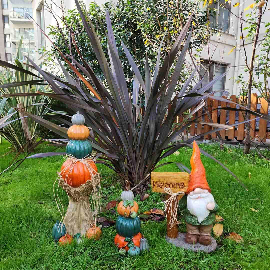 Welcome Cüce Bal Kabakları Bahçe Dekor Heykeli 3lü Set 