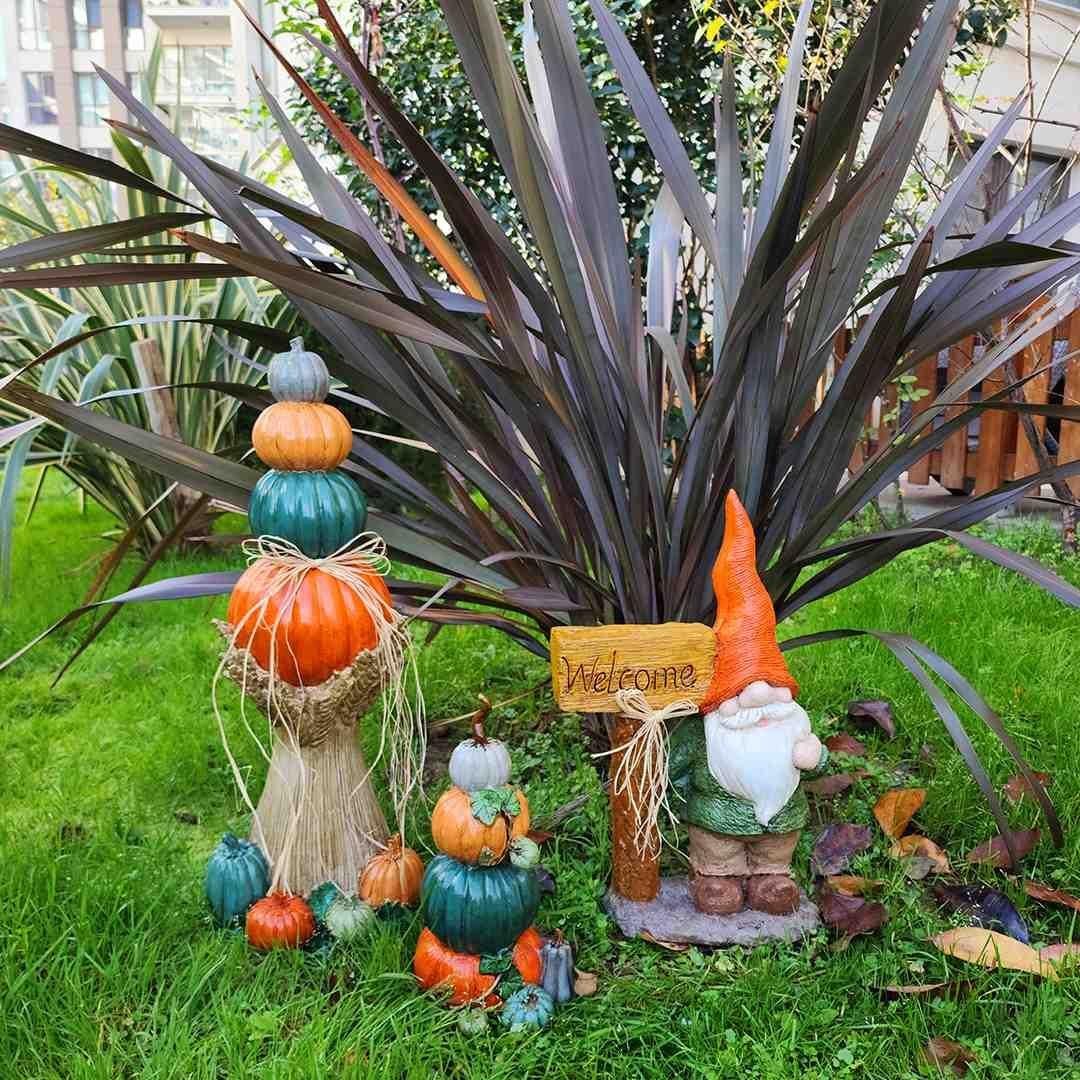 Welcome Cüce Bal Kabakları Bahçe Dekor Heykeli 3lü Set 
