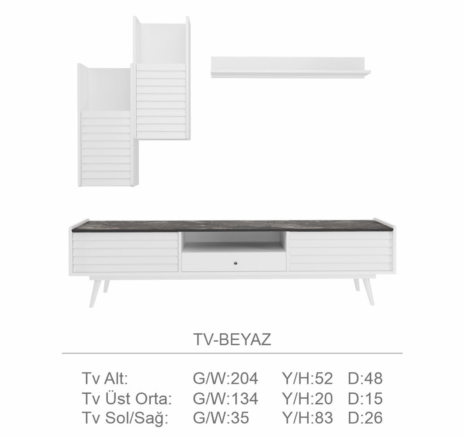 tv üniteleriSETAŞSETAŞCorsa Beyaz Tv Ünitesi