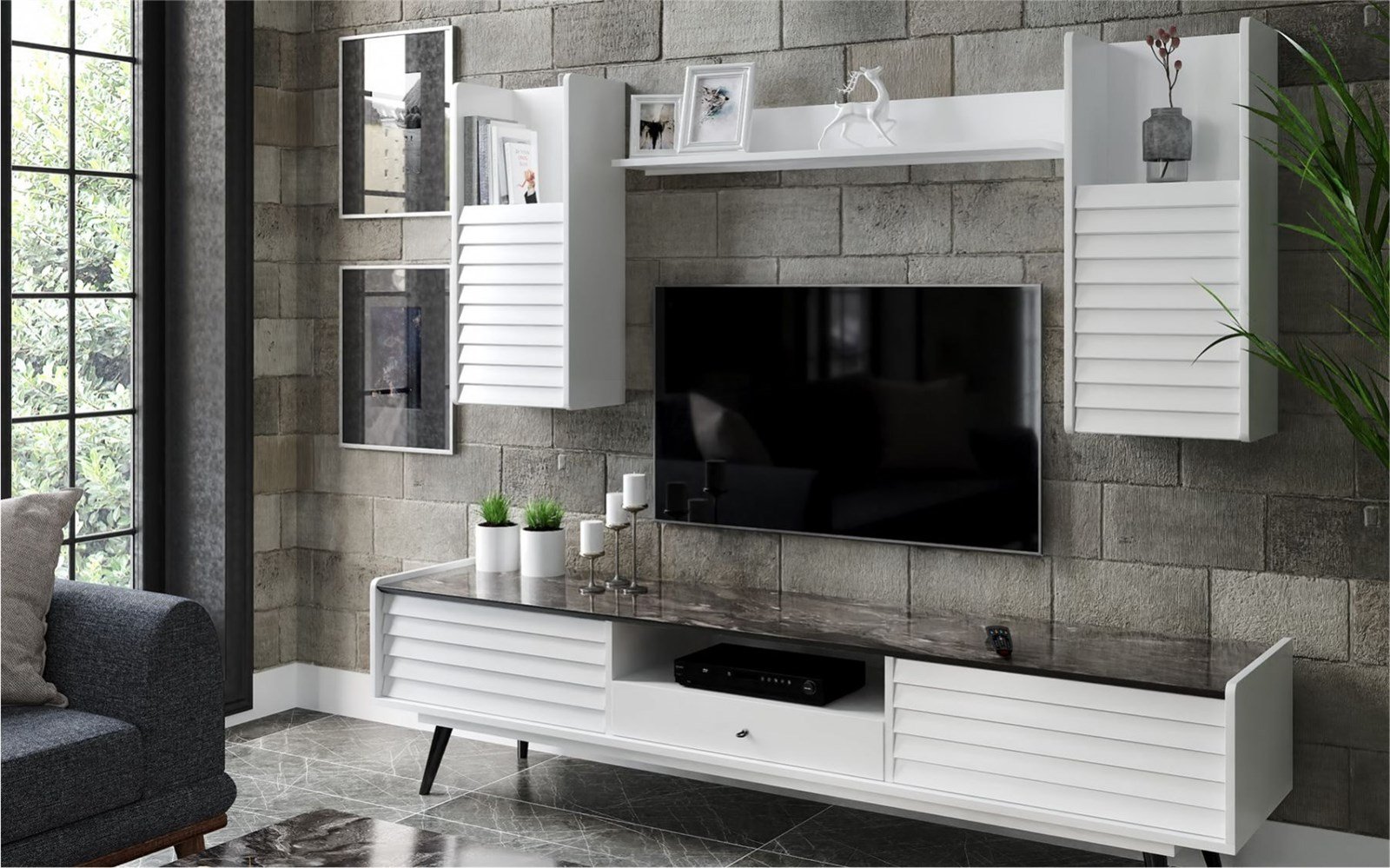 tv üniteleriSETAŞSETAŞCorsa Beyaz Tv Ünitesi