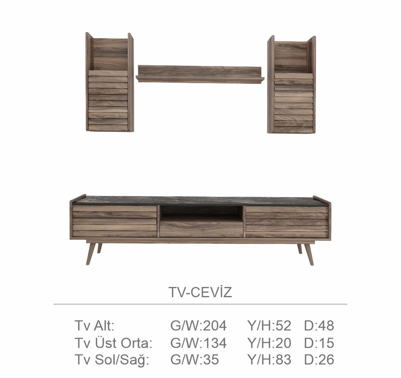 tv üniteleriSETAŞSETAŞCorsa Ceviz Tv Ünitesi