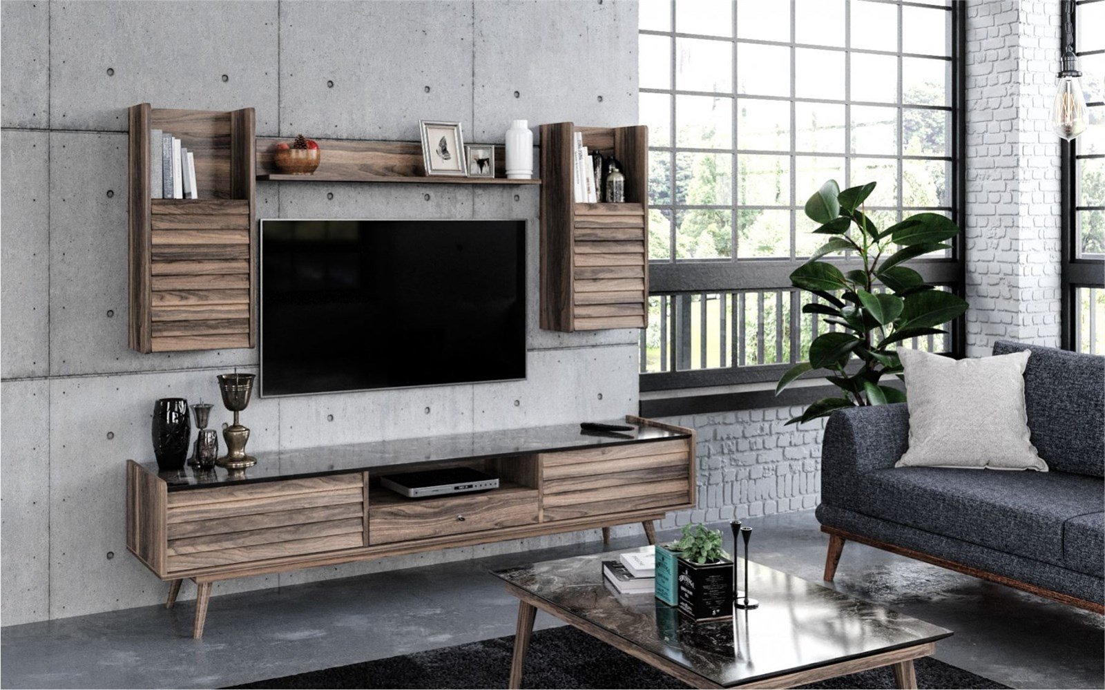 tv üniteleriSETAŞSETAŞCorsa Ceviz Tv Ünitesi