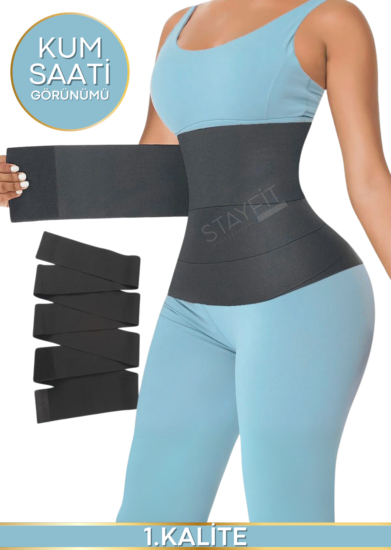 Waist Trainer Bel İnceltici 4 Mt Kum Saati Bel Korsesi - Unisex