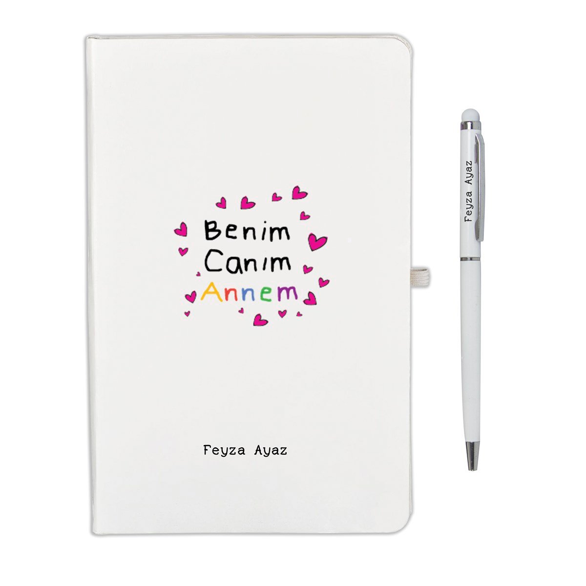  İsme Özel Defter Kalem ve Kahve Fincan Seti - Benim Canım Annem