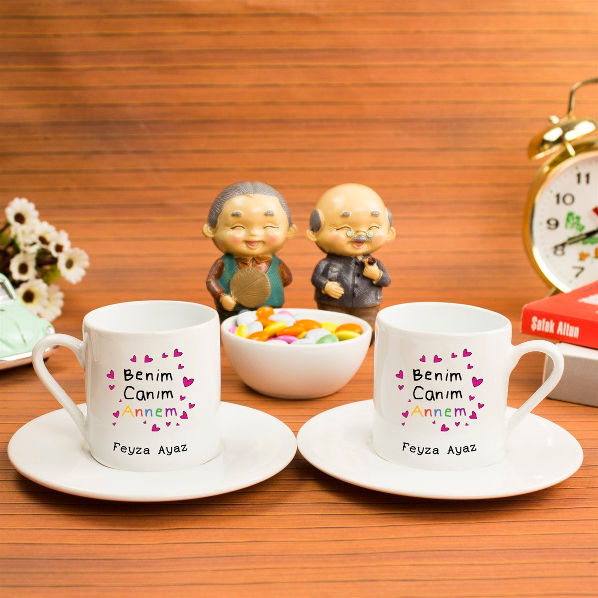  İsme Özel Defter Kalem ve Kahve Fincan Seti - Benim Canım Annem