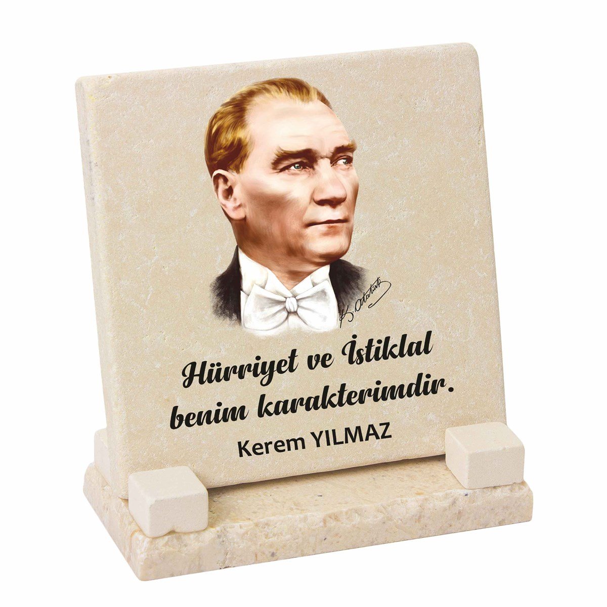  Kişiye Özel Masaüstü İsimlik Kare Taş - Atatürk M4