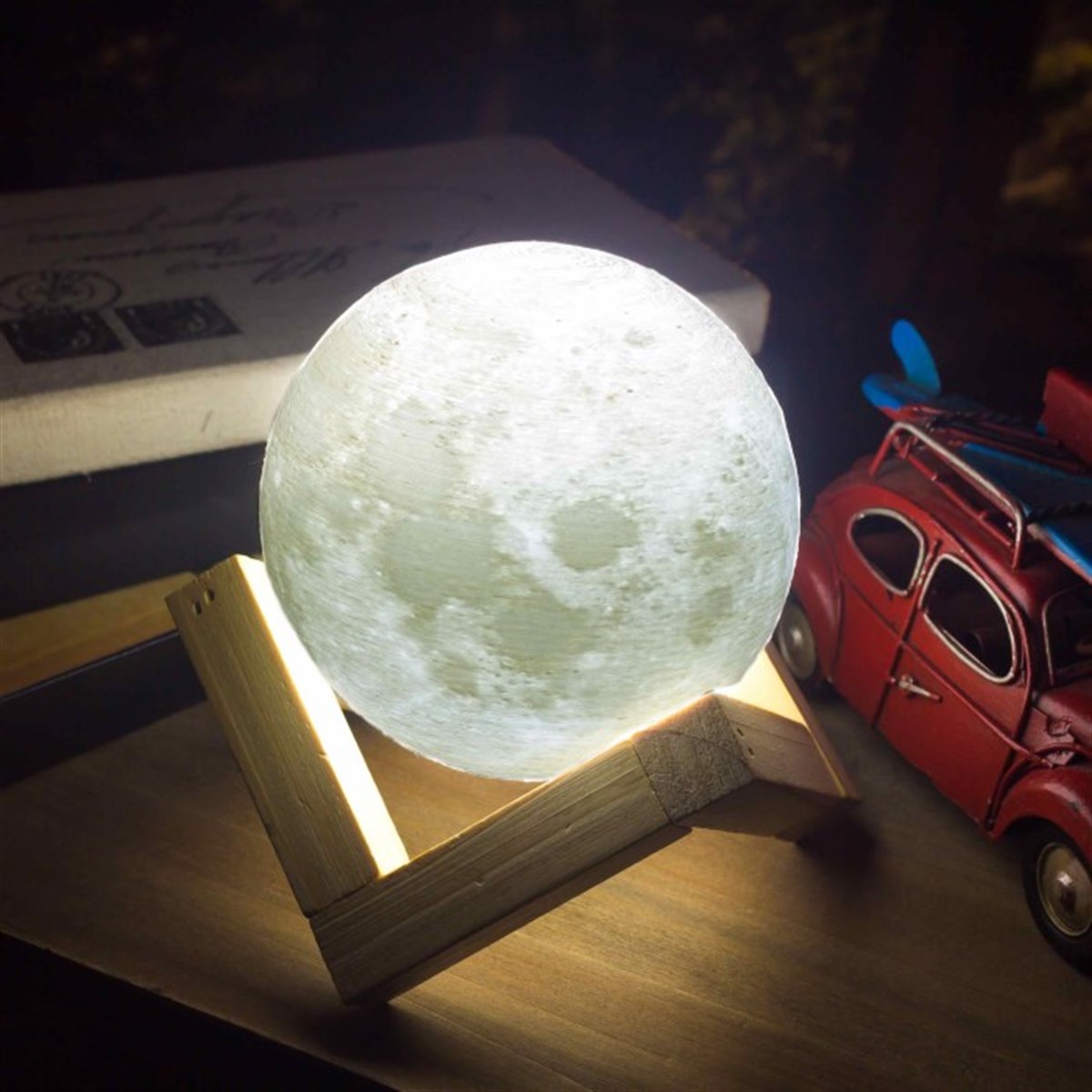3 Boyutlu Tasarımlı Ay Gece Lambası 3d Moon Light Büyük Boy