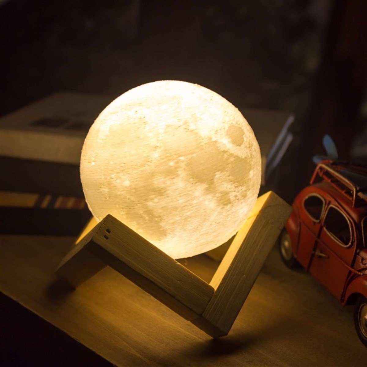 3 Boyutlu Tasarımlı Ay Gece Lambası 3d Moon Light Büyük Boy