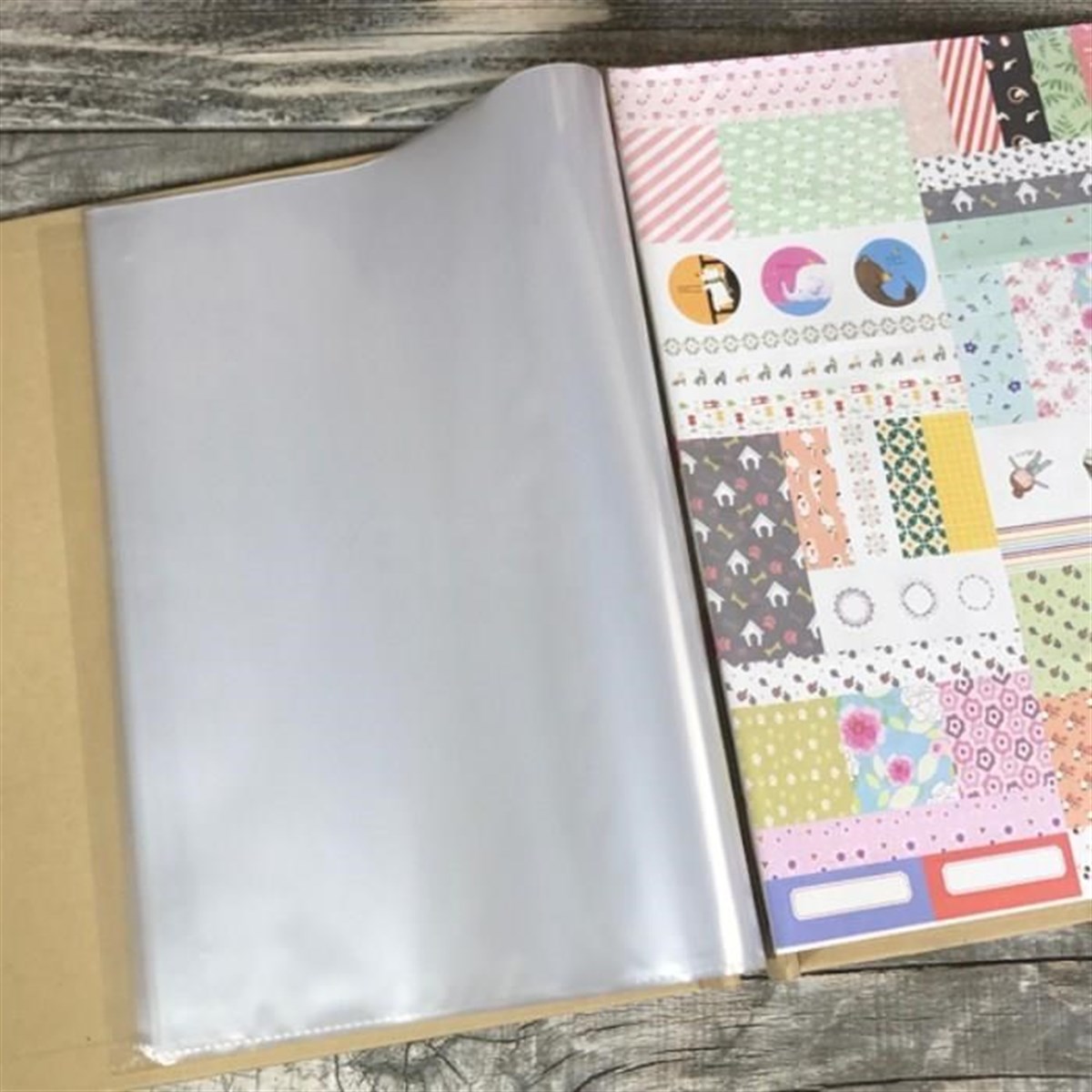 Ağaç Temalı Ahşap Kapaklı Kendin Yap Albüm Defter