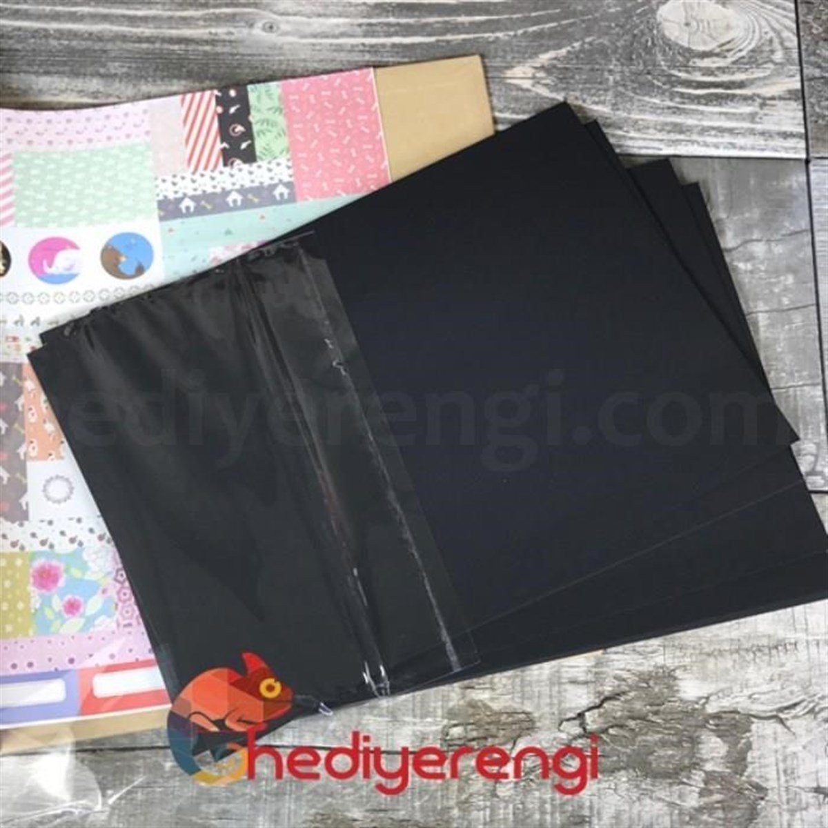 Ağaç Temalı Ahşap Kapaklı Kendin Yap Albüm Defter