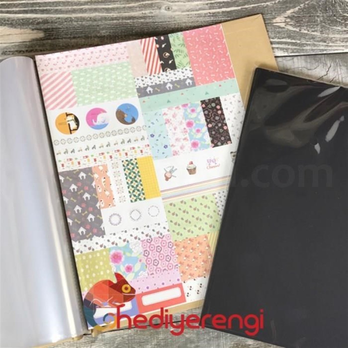 Ağaç Temalı Ahşap Kapaklı Kendin Yap Albüm Defter